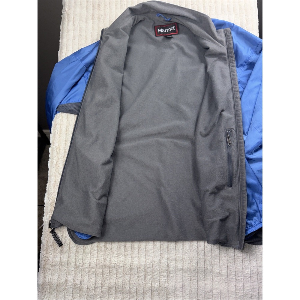 Marmot Women Windbreaker Fleece Line Jacket Full Zip Lightweight Blue Coat Large - Picture 11 of 15
